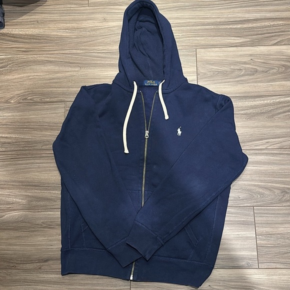 Polo Ralph Lauren Navy Zip-Up Hoodie Size:M - Picture 3 of 5
